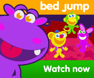 title for bed jump episode of the kneebouncers show on babyfirsttv
