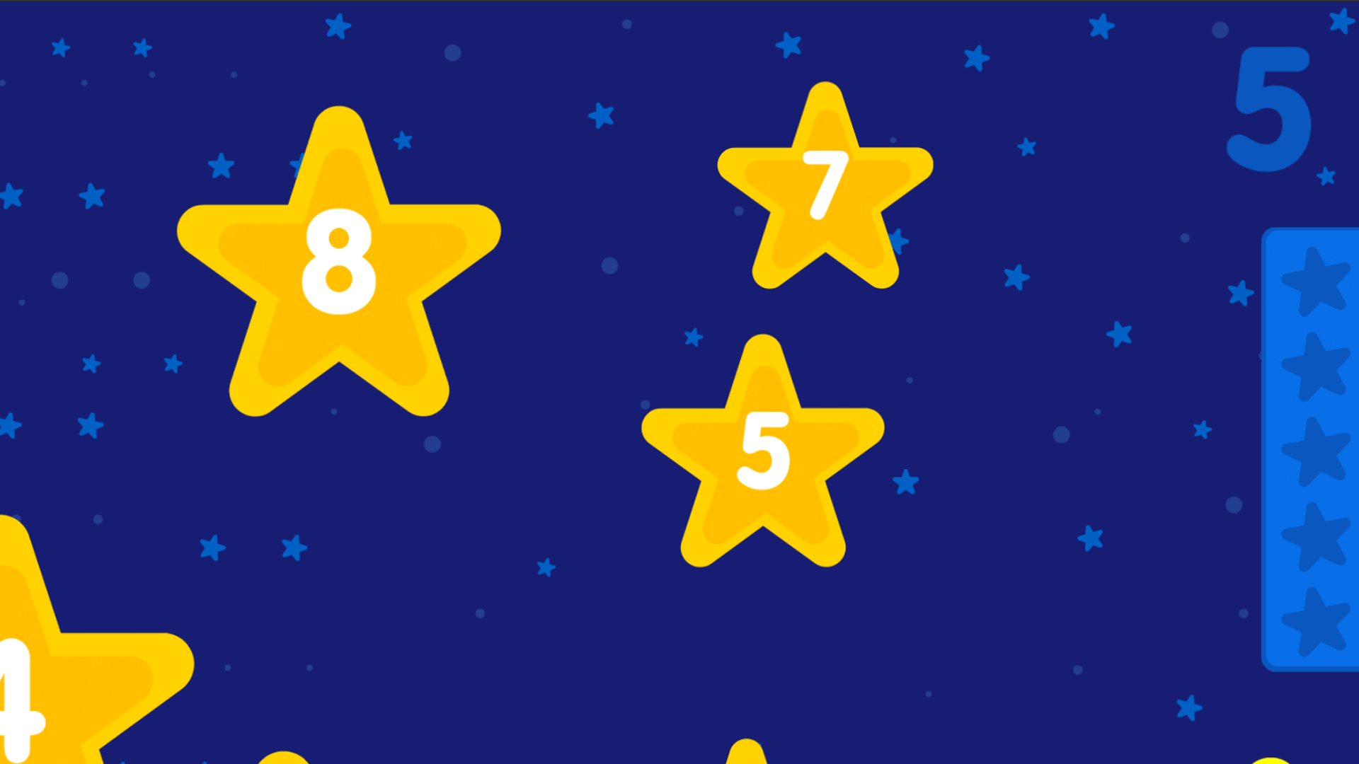 learn shapes, learn letters, learn numbers, game for toddlers, game for preschooler, catch a falling star