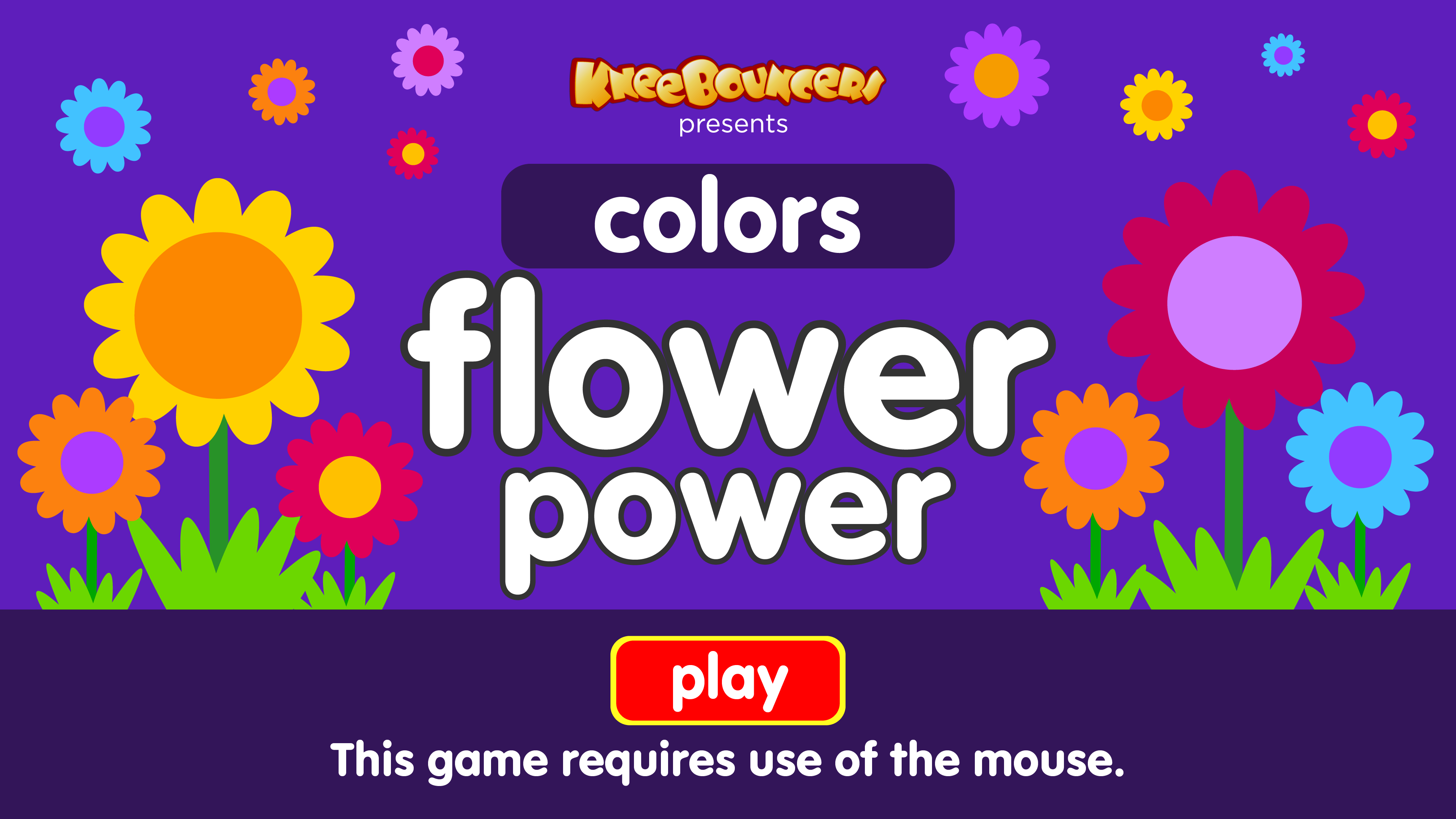 Preschool game, learn colors, flower game