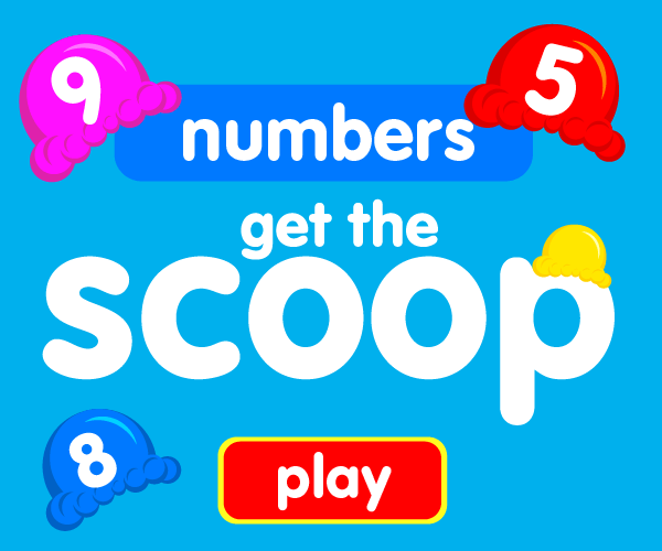 Preschool game, learn numbers, ice cream game