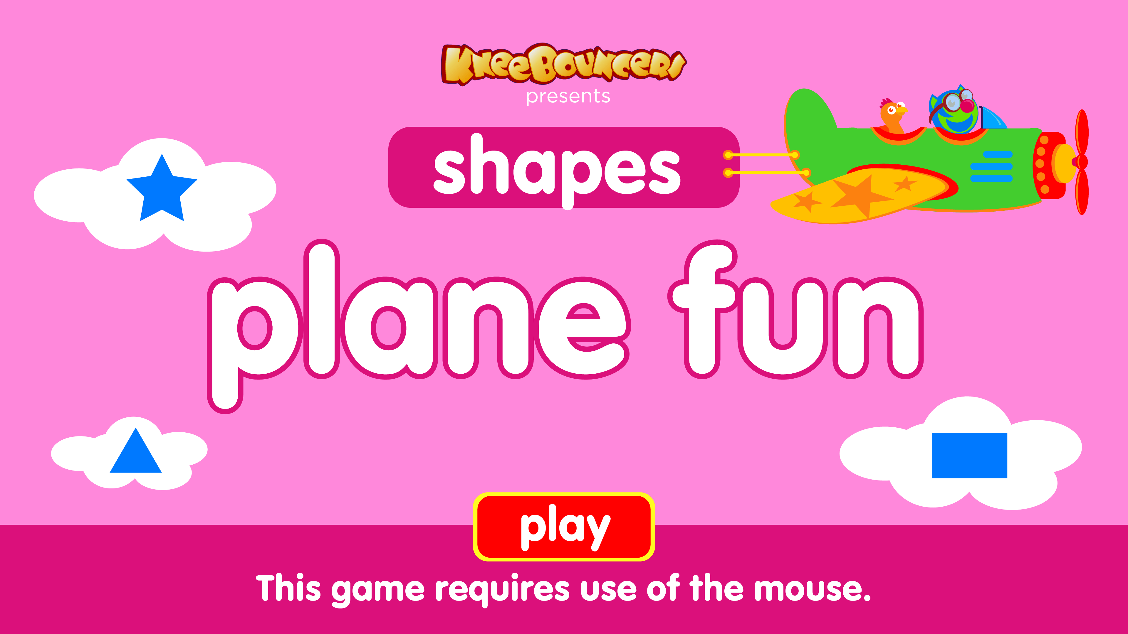 Preschool game, learn shapes, airplane game