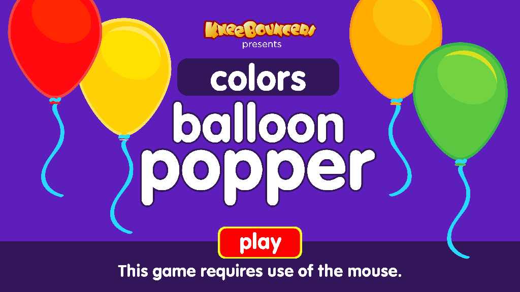 Preschool game, learn colors, balloon popping game
