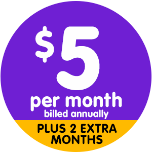 product annual $5 per month plus 2 extra months annually billed membership icon