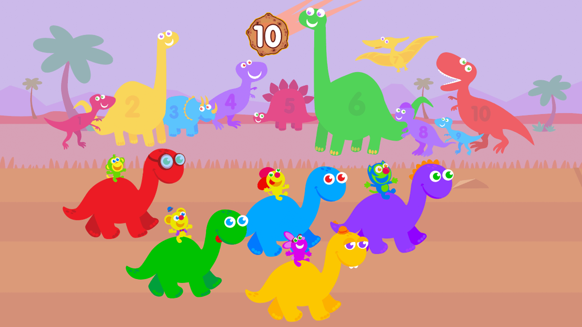 dinosaur race to learn to count to 10
